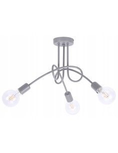 Lampa sufitowa EDISON - designerski żyrandol loftowy, metalowa konstrukcja, 3 źródła światła, różnorodne kolory.