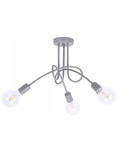 Lampa sufitowa EDISON - designerski żyrandol loftowy, metalowa konstrukcja, 3 źródła światła, różnorodne kolory.