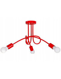 Lampa sufitowa EDISON - designerski żyrandol loftowy, metalowa konstrukcja, 3 źródła światła, różnorodne kolory. 2