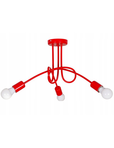 Lampa sufitowa EDISON - designerski żyrandol loftowy, metalowa konstrukcja, 3 źródła światła, różnorodne kolory.