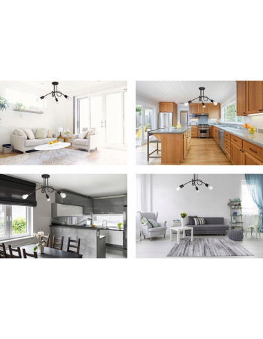 Lampa sufitowa EDISON - designerski żyrandol loftowy, metalowa konstrukcja, 3 źródła światła, różnorodne kolory.