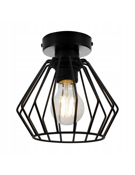 Plafon loftowy NUVOLA z czarnym kloszem druciakowym, 18 cm, marki Light Home do nowoczesnych wnętrz