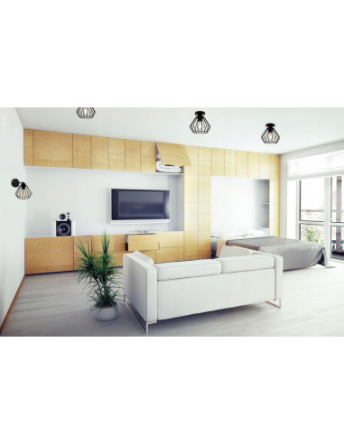 Plafon loftowy NUVOLA z czarnym kloszem druciakowym, 18 cm, marki Light Home do nowoczesnych wnętrz