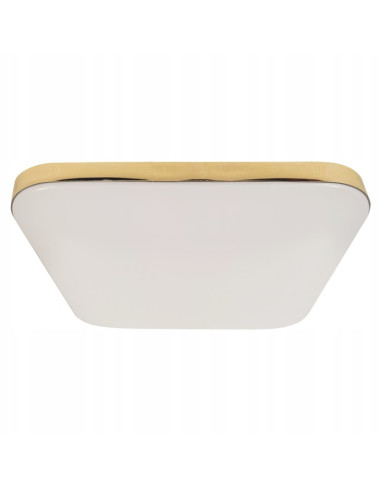 Lampa sufitowa NEMO 17W LED w bieli i złocie, nowoczesna, kwadratowa, IP44 do salonu i sypialni
