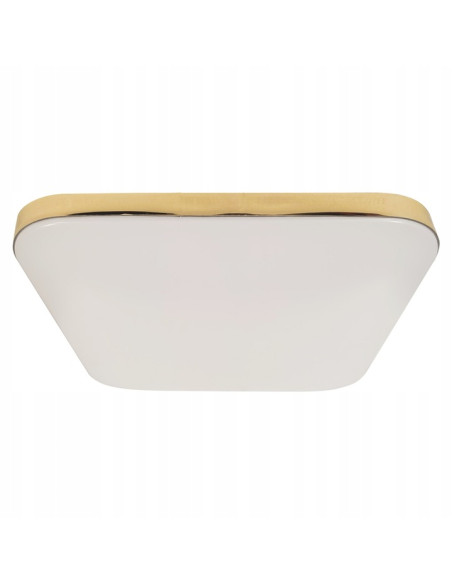 Lampa sufitowa NEMO 17W LED w bieli i złocie, nowoczesna, kwadratowa, IP44 do salonu i sypialni