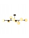 Elegancka lampa sufitowa DORADO w czerni z 8 mlecznymi kloszami – stylowe oświetlenie do każdego wnętrza.