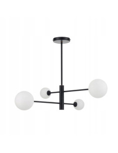 Lampa wisząca Dorado 4 – eleganckie minimalistyczne oświetlenie do sypialni i biura w klasycznym czarnym kolorze.