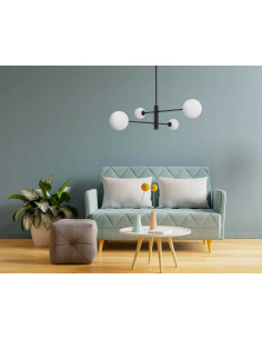 Lampa wisząca Dorado 4 – eleganckie minimalistyczne oświetlenie do sypialni i biura w klasycznym czarnym kolorze. 2