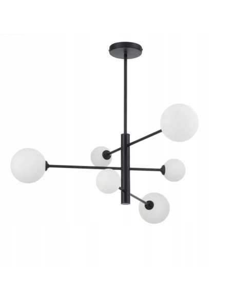 Lampa sufitowa DORADO 6 – nowoczesna z regulowanym oświetleniem, elegancka czarna konstrukcja do każdego wnętrza.