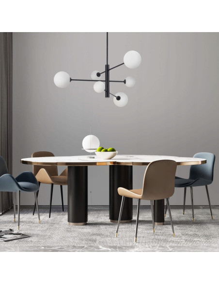 Lampa sufitowa DORADO 6 – nowoczesna z regulowanym oświetleniem, elegancka czarna konstrukcja do każdego wnętrza.