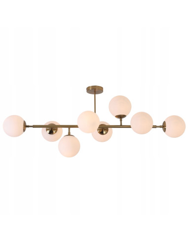 Lampa wisząca DORADO z asymetrycznymi kulami - elegancki żyrandol do salonu i jadalni, 8-punktowe oświetlenie.