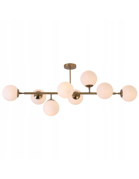 Lampa wisząca DORADO z asymetrycznymi kulami - elegancki żyrandol do salonu i jadalni, 8-punktowe oświetlenie.