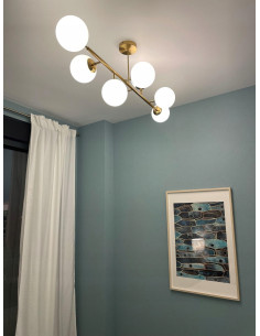 Lampa wisząca DORADO z asymetrycznymi kulami - elegancki żyrandol do salonu i jadalni, 8-punktowe oświetlenie. 2