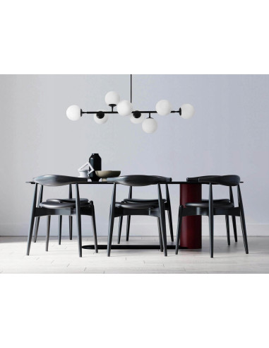 Lampa wisząca DORADO z asymetrycznymi kulami - elegancki żyrandol do salonu i jadalni, 8-punktowe oświetlenie.