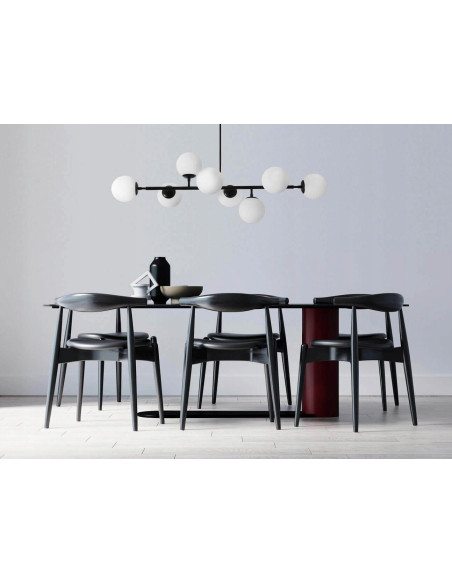 Lampa wisząca DORADO z asymetrycznymi kulami - elegancki żyrandol do salonu i jadalni, 8-punktowe oświetlenie.