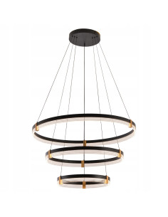 Lampa wisząca Plum 3 - Elegancka lampa LED 80cm z regulacją barwy światła, czarny metal, idealna do biura i salonu.