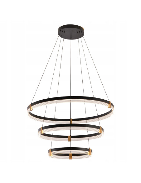 Lampa wisząca Plum 3 - Elegancka lampa LED 80cm z regulacją barwy światła, czarny metal, idealna do biura i salonu.