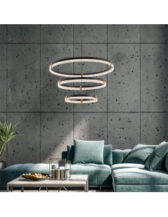 Lampa wisząca Plum 3 - Elegancka lampa LED 80cm z regulacją barwy światła, czarny metal, idealna do biura i salonu. 2