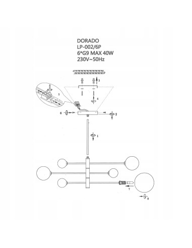 Lampa sufitowa DORADO z regulowanymi kulami - nowoczesne oświetlenie 4-punktowe do eleganckich wnętrz