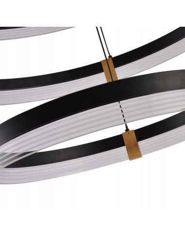 Lampa wisząca Plum 3 - Elegancka lampa LED 80cm z regulacją barwy światła, czarny metal, idealna do biura i salonu.