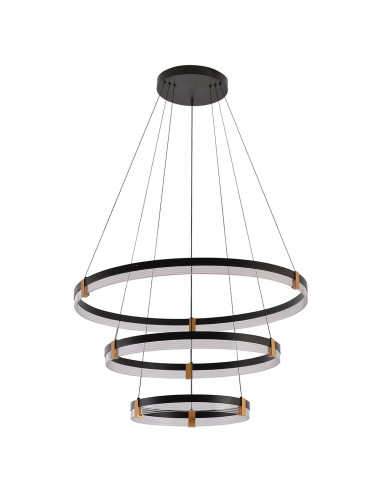 Lampa wisząca Plum 3 - Elegancka lampa LED 80cm z regulacją barwy światła, czarny metal, idealna do biura i salonu.