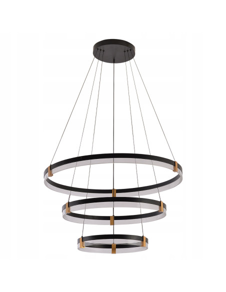 Lampa wisząca Plum 3 - Elegancka lampa LED 80cm z regulacją barwy światła, czarny metal, idealna do biura i salonu.