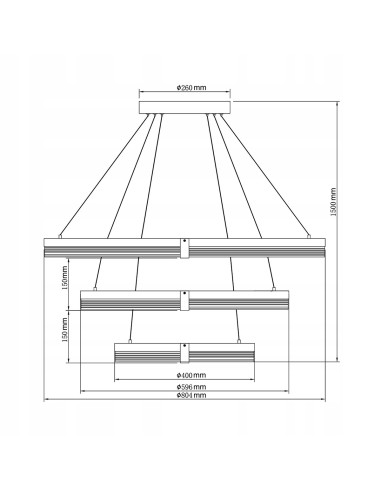 Lampa wisząca Plum 3 - Elegancka lampa LED 80cm z regulacją barwy światła, czarny metal, idealna do biura i salonu.