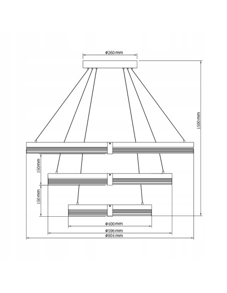 Lampa wisząca Plum 3 - Elegancka lampa LED 80cm z regulacją barwy światła, czarny metal, idealna do biura i salonu.
