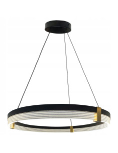 Lampa wisząca Plum LED 80 cm - nowoczesny design, czarna z złotymi akcentami, regulowane oświetlenie do każdego wnętrza