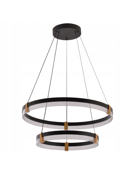 Lampa wisząca LED Plum 2 - czarny metal, regulowana barwa światła, nowoczesny design do biura i wnętrz.