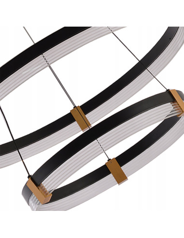 Lampa wisząca LED Plum 2 - czarny metal, regulowana barwa światła, nowoczesny design do biura i wnętrz.