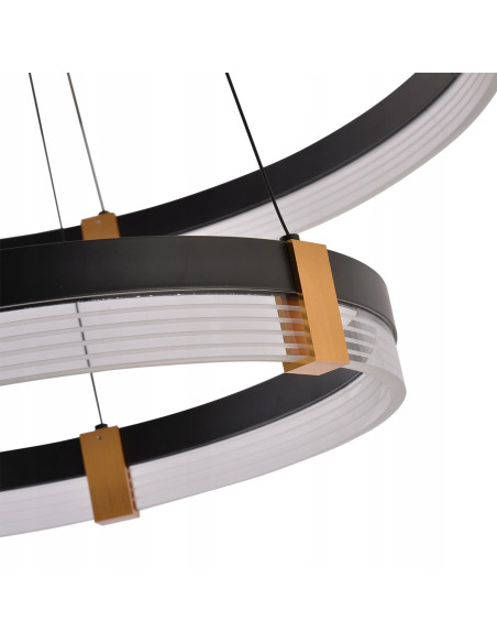 Lampa wisząca LED Plum 2 - czarny metal, regulowana barwa światła, nowoczesny design do biura i wnętrz.