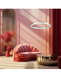 Lampa wisząca Midway Cristal 80cm LED złota, elegancka lampa glamour z regulacją barwy światła do salonu i biura 2