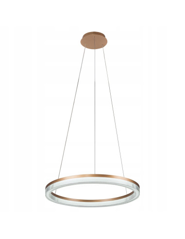 Lampa wisząca Midway Cristal 80cm LED złota, elegancka lampa glamour z regulacją barwy światła do salonu i biura