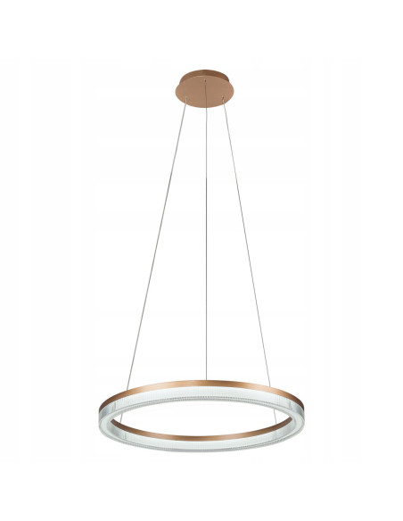 Lampa wisząca Midway Cristal 80cm LED złota, elegancka lampa glamour z regulacją barwy światła do salonu i biura