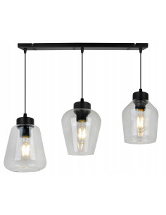 Lampa wisząca RIJEKA z 3 kloszami - eleganckie i regulowane oświetlenie do jadalni i biura