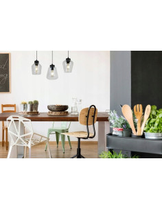 Lampa wisząca RIJEKA z 3 kloszami - eleganckie i regulowane oświetlenie do jadalni i biura 2