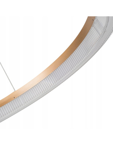 Lampa wisząca Midway Cristal 80cm LED złota, elegancka lampa glamour z regulacją barwy światła do salonu i biura