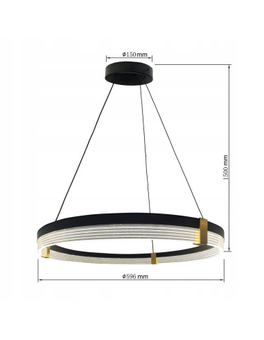 Lampa wisząca LED Ring Plum z akcentami złota – nowoczesne oświetlenie do biura i eleganckich wnętrz