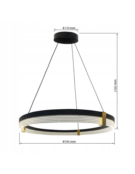 Lampa wisząca LED Ring Plum z akcentami złota – nowoczesne oświetlenie do biura i eleganckich wnętrz