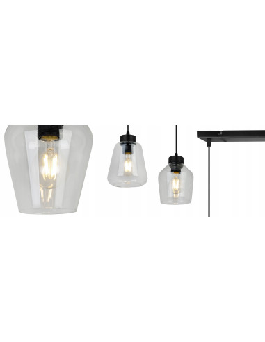 Lampa wisząca RIJEKA z 3 kloszami - eleganckie i regulowane oświetlenie do jadalni i biura