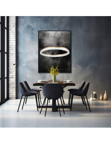 Lampa wisząca Midway Cristal 80cm LED złota, elegancka lampa glamour z regulacją barwy światła do salonu i biura