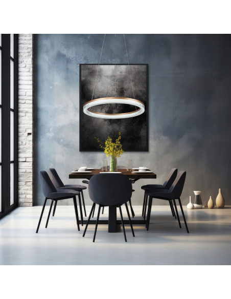 Lampa wisząca Midway Cristal 80cm LED złota, elegancka lampa glamour z regulacją barwy światła do salonu i biura