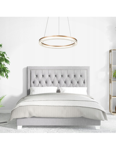 Lampa wisząca Midway Cristal 80cm LED złota, elegancka lampa glamour z regulacją barwy światła do salonu i biura