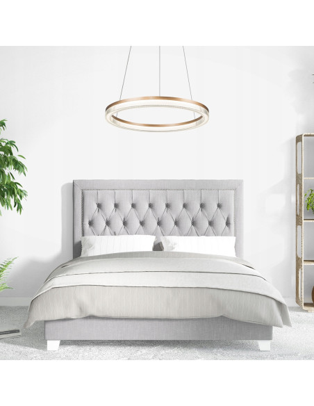 Lampa wisząca Midway Cristal 80cm LED złota, elegancka lampa glamour z regulacją barwy światła do salonu i biura