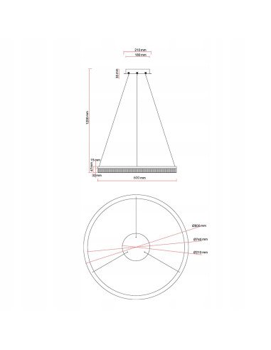 Lampa wisząca Midway Cristal 80cm LED złota, elegancka lampa glamour z regulacją barwy światła do salonu i biura