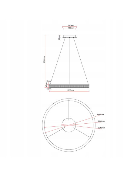Lampa wisząca Midway Cristal 80cm LED złota, elegancka lampa glamour z regulacją barwy światła do salonu i biura