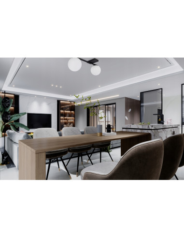 Elegancki plafon ALTA z białymi kloszami - nowoczesna lampa sufitowa do biura, salonu i innych wnętrz