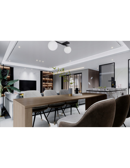 Elegancki plafon ALTA z białymi kloszami - nowoczesna lampa sufitowa do biura, salonu i innych wnętrz