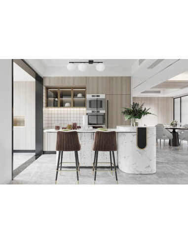 Plafon sufitowy ALTA 3-punktowy z matowymi kloszami E14 w eleganckim czarnym wykończeniu, nowoczesny styl do wnętrz